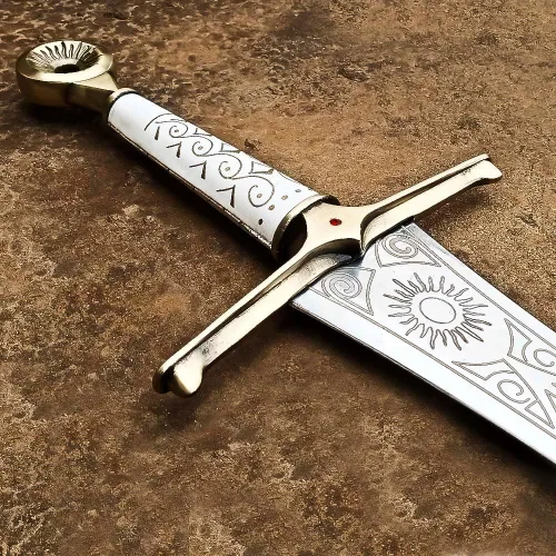 Vista 4 de Anillo de poder Elendil espada hecha a mano con acero inoxidable, incluye una funda protectora de cuero perfecta para cosplay