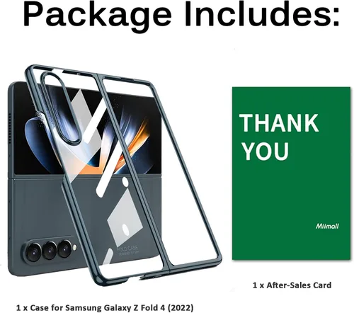 Vista 8 de Miimall Funda compatible con Samsung Galaxy Z Fold 4 5G 2022, marco de policarbonato delgado y duro, cubierta trasera transparente, cobertura