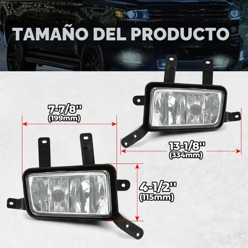 Vista 4 de ECOTRIC Luces antiniebla con labios cromados Compatibles con lámparas de parachoques 2015-2020 Chevy Chevrolet Tahoe Suburban con interruptor y kit