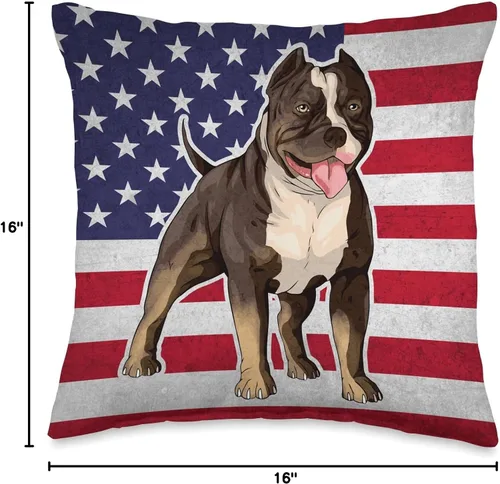 Vista 4 de American Bully Gifts & Accessories American Bully Breed-Bulldog - Almohada para perro, 16 x 16 pulgadas, multicolor