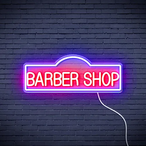 Vista 4 de ADVPRO Señal de neón LED de silicona flexible de Barber Shop - rojo y azul - st16s42-fnu0358-rb