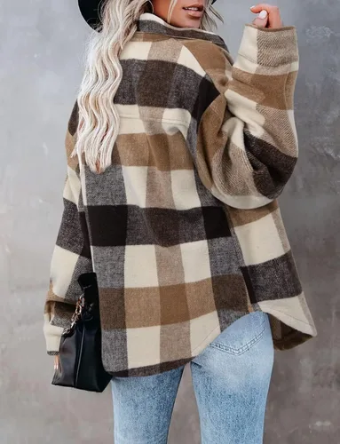 Vista 140 de ZOLUCKY Chaqueta de manga larga con botones para mujer, talla grande, blusas