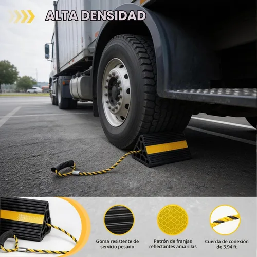 Vista 3 de Vacallity Cuñas de Ruedas para Remolques de Viaje, Resistentes de Goma Sólida para Servicio Pesado, Bloques de Cuñas de Ruedas para Remolques