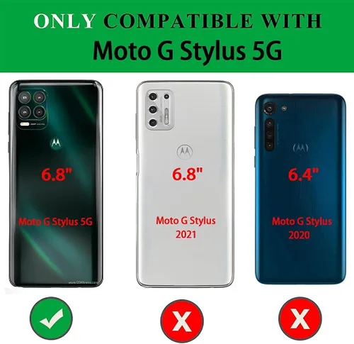 Vista 2 de Funda protectora para Motorola Moto G Stylus 2021 5G Edition con tarjetero, ranura para tarjeta de crédito, color negro
