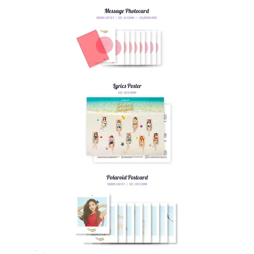 Vista 4 de TWICE 2nd Special Album - SUMMER NIGHTS A Ver Photobook Lyrics Poster Polaroid PostCard DIY Paper PostCard PhotoCard FREE GIFT K-pop Sealed