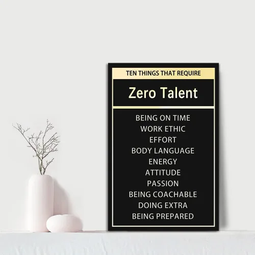Vista 2 de Arte de pared inspirador – Póster de diez cosas que requieren cero talento, citas positivas, impresiones en lienzo motivacionales, decoración