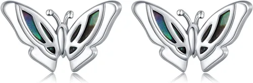 Vista 11 de INFUSEU Pendientes de tuerca de plata de ley con diseños de gato, rana, hongo y conejo, pequeños regalos para mujeres y adolescentes amantes