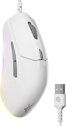 Vista 9 de SteelSeries Ratón inalámbrico Rival 3 Gen 2 para juegos - 2.4 GHz y Bluetooth - Sensor óptico TrueMove Air de 18000 DPI - Durabilidad de 60 millones