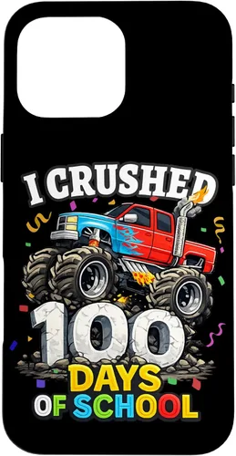 Vista 19 de I Crushed 100 Days of School - Monster Truck 100th Day Boys Case for iPhone 16