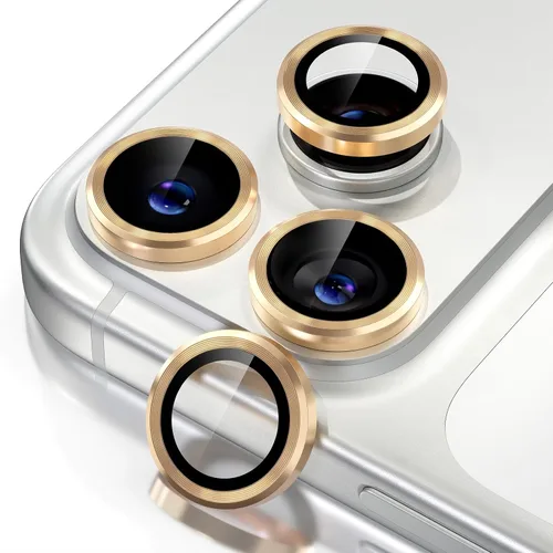Vista 8 de Misea Compatible con iPhone 16 Pro/iPhone 16 Pro Max, protector de lente de cámara de vidrio templado Ultra-HD, protector de pantalla de anillo Negro