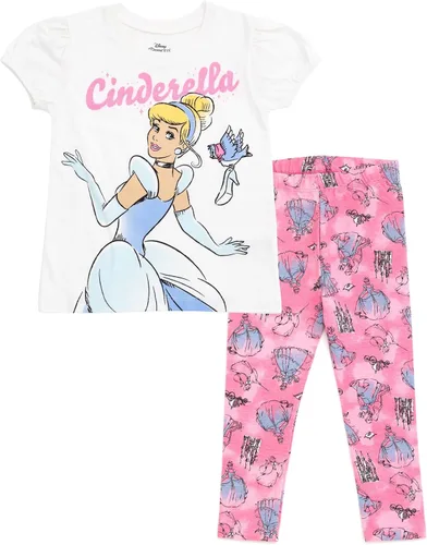 Vista 13 de Disney Princess Frozen Moana La Sirenita Conjunto de Camiseta y Leggings con Diseño Floral para Niñas Pequeñas y Grandes Tallas de Bebé a Niña Azul