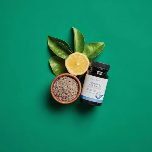 Vista 2 de Young Living Digest & Cleanse - Cápsulas de apoyo digestivo a base de hierbas prémium - Aromaterapia para una digestión óptima - Suplementos