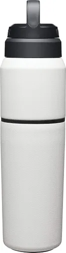Vista 2 de CamelBak MultiBev - Botella de agua con aislamiento de acero inoxidable y taza de viaje Blanco