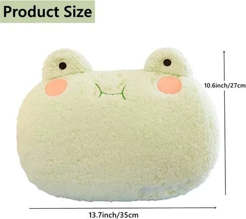 Vista 5 de NatureMan Almohada de rana de felpa, calentador de manos de rana rellena súper suave para adultos y niños (verde)
