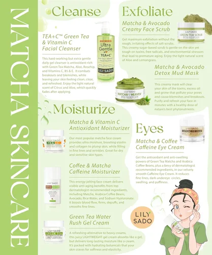 Vista 6 de LILY SADO TEA+C Green Tea Water Rush Gel Hidratante - Loción hidratante ligera antiarrugas con vitamina C - Hidrata y suaviza para una piel