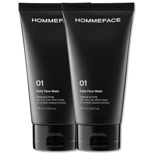 Vista 7 de HommeFace Jabón facial diario para hombres, limpiador facial suave para limpieza profunda y purificación, tecnología coreana de cuidado de la piel