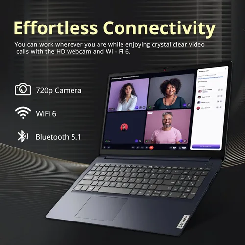 Vista 5 de Lenovo IdeaPad 1i - Laptop con pantalla táctil FHD de 15.6 pulgadas, Intel i5-1335U, 8 GB de RAM, 416 GB de almacenamiento