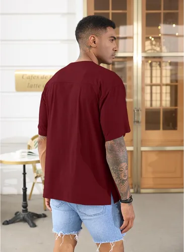 Vista 3 de YawYews Camisetas atléticas de moda para hombre, de manga corta, casual, lisas, holgadas, para entrenamiento, gimnasio, ropa de calle