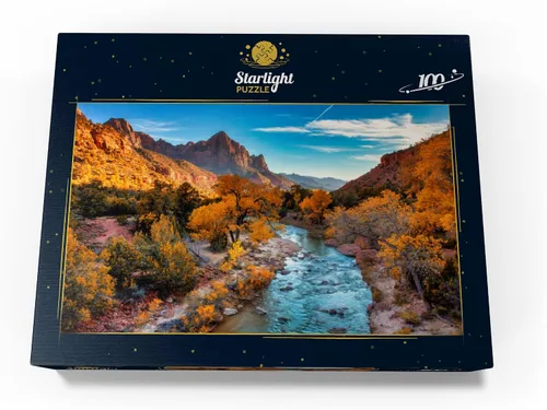 Vista 4 de MyPuzzle View of Watchman Mountain and The Virgin River in Sion National Park en el suroeste de los Estados Unidos, cerca de Springdale, Utah