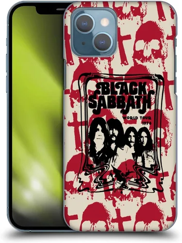 Vista 10 de Head Case Designs Carcasa rígida con licencia oficial de Black Sabbath Red Logo Key Art compatible con Apple iPhone 13