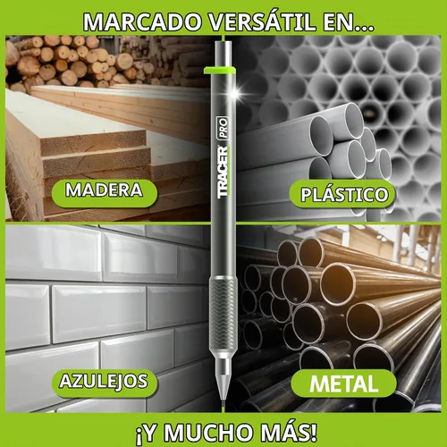 Vista 6 de Tracer Pro Series Lápiz de Precisión con 24 Minas de Repuesto de 1.3mm (0.051 in) y Fundas para Sitio - Kit de Marcado de Precisión de Aluminio