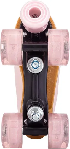 Vista 9 de jessie Patines de ruedas para niñas y mujeres, patines de piel sintética iluminados para niños, lindos patines ajustables de cuatro ruedas