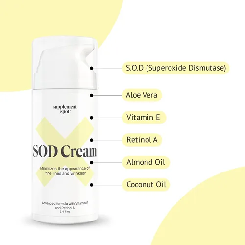 Vista 4 de Superoxide Dismutasa (SOD) Crema antienvejecimiento – Hidratante facial para líneas finas y arrugas, piel suave y firme, brillo juvenil, cuidado