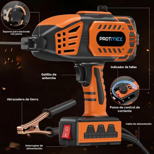 Vista 7 de Soldador portátil de mano, máquina de soldadura portátil de 110 V, inversor IGBT con 5 corrientes ajustables, pistola soldadora ARC se adapta a