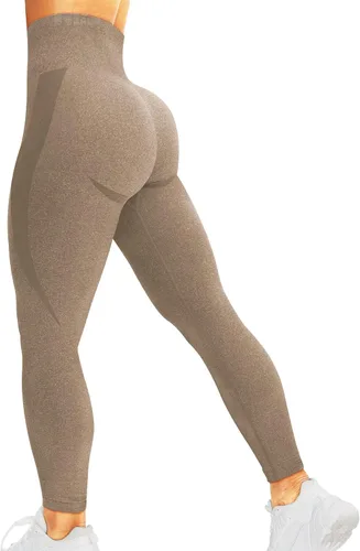 Vista 124 de HIGORUN - Leggings sin costuras para mujer, moldeadores, con diseño gráfico de sonrisas, de cintura alta, para el gimnasio, yoga o hacer ejercicio