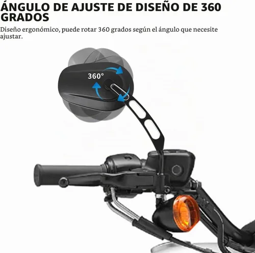 Vista 2 de Espejo retrovisor lateral de 8 mm en negro para motocicleta con estilo hueco Compatible con Harley Street Glide, Road King, Dyn, Softail, Bobber