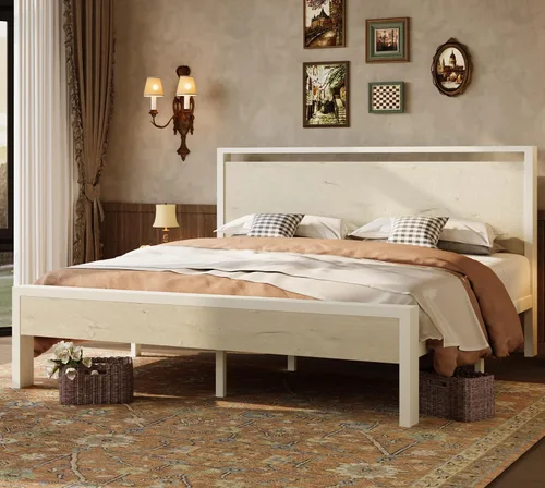 Vista 10 de SHA CERLIN Base de cama de plataforma metálica de tamaño individual de 14 pulgadas con cabecera y estribo de madera, base de colchón, no necesita