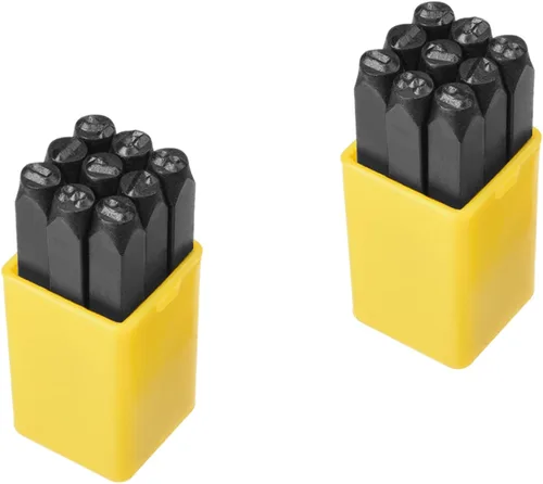 Vista 10 de Auniwaig Juego de sellos numéricos, números (0-8), 9 piezas, punzón, madera, cuero, acero, herramientas para impresión de metal, plástico, madera
