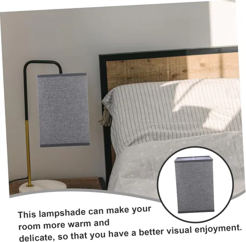 Vista 2 de Didiseaon Cubierta de lámpara de pie de lino, pantalla de lino de estilo simple, fácil de instalar para decoración del hogar, familiares y amigos