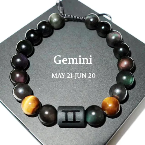 Vista 49 de Pulseras de la amistad, pulsera de obsidiana negra arcoíris para mujeres y hombres, 0.394 pulgadas (0.394 in), ojo de tigre, hematita y cristal