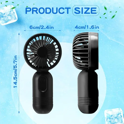 Vista 2 de Rossesay Miniventilador portátil a granel, lindo ventilador de mano ligero, pequeño ventilador personal de mano y pestañas de 3 velocidades