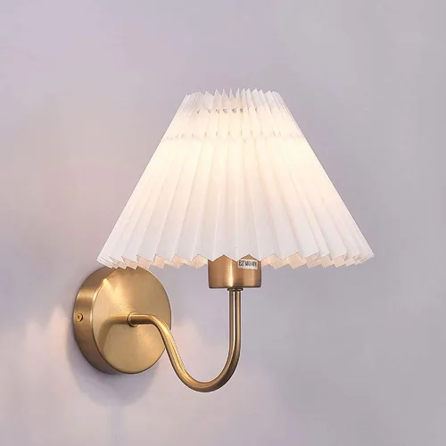 Vista 8 de Farol nórdico de pared para interiores, elegante aplique de pared de noche con pantalla de lino para dormitorio y sala de estar