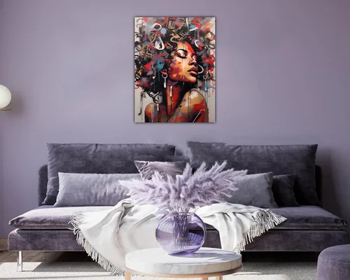 Vista 28 de Arte de pared afroamericano, decoración de rey y reina bailarín negro para sala de estar, arte de pareja de amor negro para dormitorio, lienzo