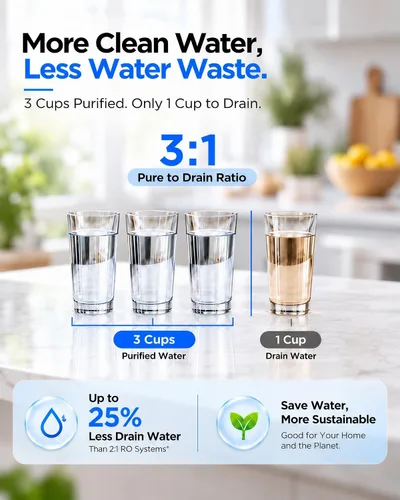 Vista 7 de ANGEL X4 Tankless Reverse Osmosis System, 1000 GPD Under Sink RO Filter