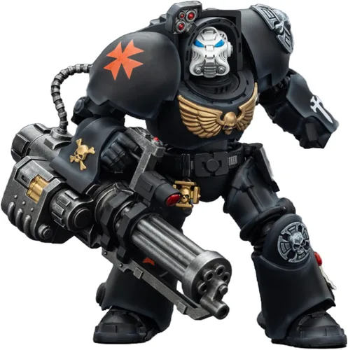 Vista 51 de JOYTOY Black Templars Warhammer 40k 1/18 Figura de acción Black Templars Terminator 1 con espada de poder y bolter de tormenta, regalos