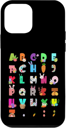 Vista 16 de Cute Alphabet Funny Easter Day ABC Letters Egg Rabbit Case for iPhone 17