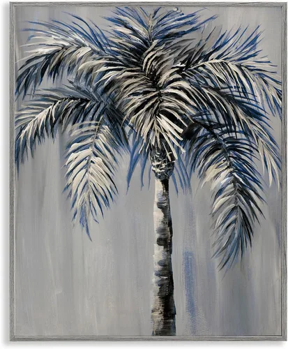 Vista 10 de Stupell Industries Pintura de palmera gris enmarcada arte giclée por Nan Enmarcado en blanco