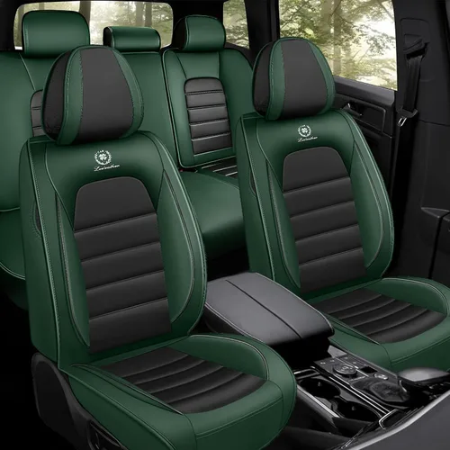 Vista 15 de Funda de asiento para Nissan Murano 2003-2026, protector de asiento de cuero impermeable compatible con bolsa de aire (par delantero, negro clásico)
