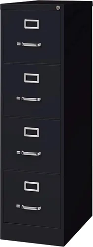 Vista 5 de Archivador vertical de ancho de letra comercial de 4 cajones, 25" de profundidad - negro