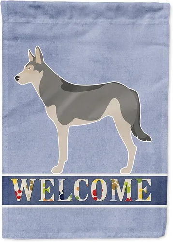 Vista 145 de Caroline's Treasures BB8334GF AIDI Bandera de jardín para perro de montaña del Atlas, bandera de buzón azul, bandera decorativa para patio exterior