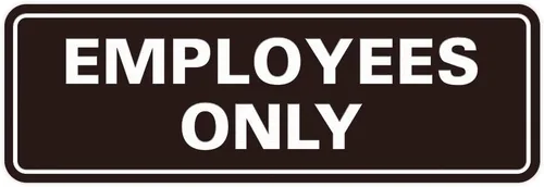 Vista 18 de Letrero estándar de solo empleados - Negro - Pequeño (1 paquete)