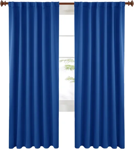 Vista 19 de KEMCO Cortinas opacas con pestaña trasera y bolsillo para barra, cortinas opacas con aislamiento térmico sólido para sala de estar, dormitorio