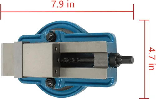 Vista 3 de waltyotur Tornillo de molino de precisión de 2 pulgadas con elevación antimandíbula con base giratoria, tornillo de fresado CNC de bloqueo
