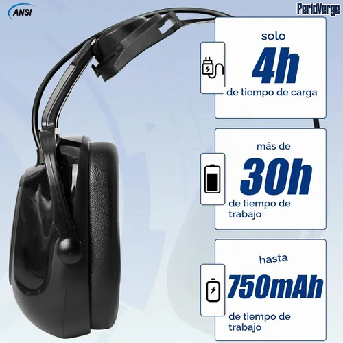 Vista 7 de Orejeras para casco duro, orejeras para reducción de ruido para accesorios de casco duro, protección auditiva de construcción para adultos