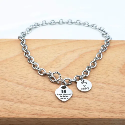 Vista 3 de G-Ahora Bangtan Boys Necklace for Girls Kpop Bangtan Boys Bangtan Necklace Bangtan Boys Army Jewelry Bangtan Boys to Love Yourself Army Necklace