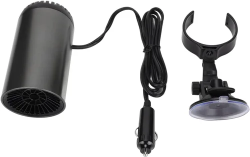 Vista 9 de Calentador de coche de 150 W, soplador de aire caliente para automóvil en forma de taza, ventilador portátil giratorio de 180° con soporte